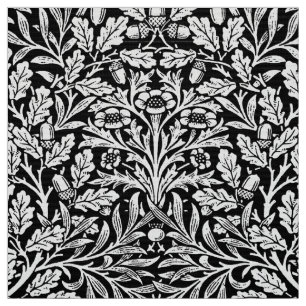 Tissu Damassé florale de Nouveau d'art, noire et blanch