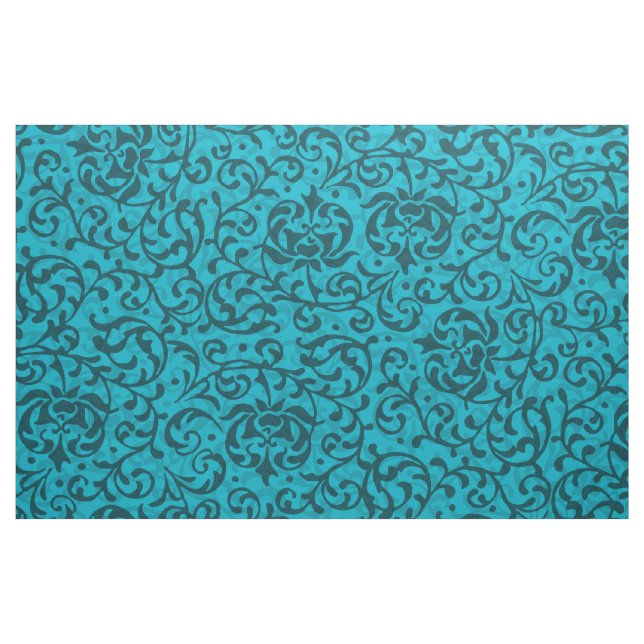 Tissu Damassé florale de turquoise de la Renaissance (Fat Quarter)