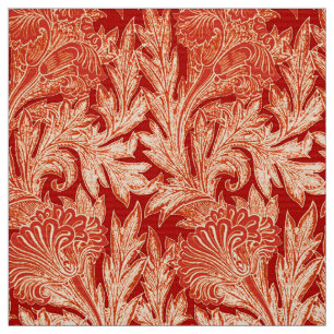 Tissu Damassé, mandarine et orange-clair Jacobean de