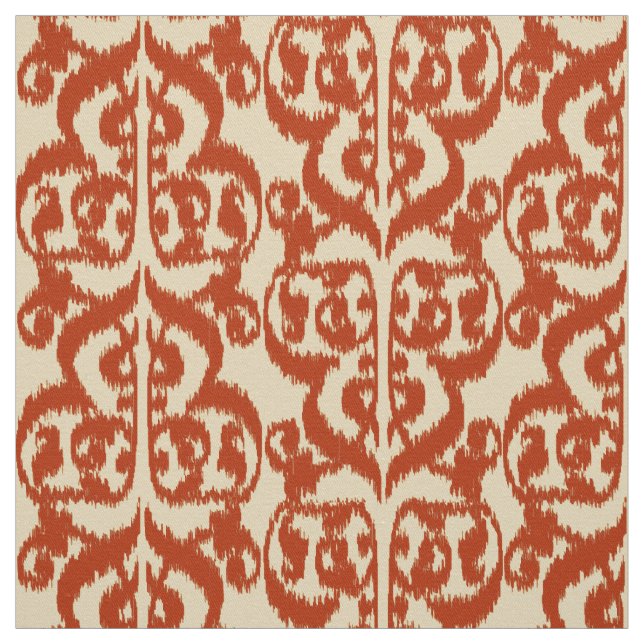 Tissu Damassé maure d'Ikat - mandarine (Échantillon)