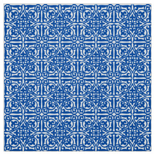 Tissu Damassé médiévale Fleur-De-lis, bleu de cobalt