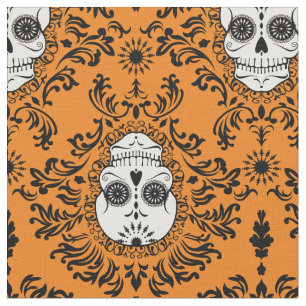 Tissu Damassé morte - motif chic de damassé de crâne