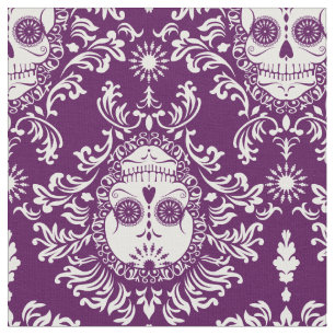 Tissu Damassé morte - motif chic de damassé de crâne