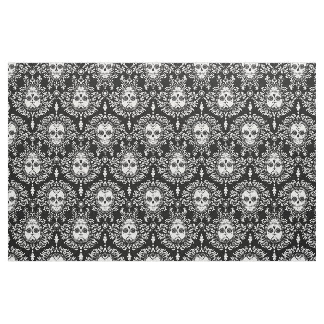 Tissu Damassé morte - motif chic de damassé de crâne de (Fat Quarter)