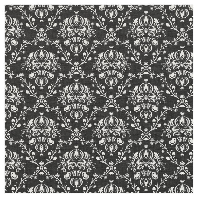 Tissu Damassé noire et blanche (Fermer)