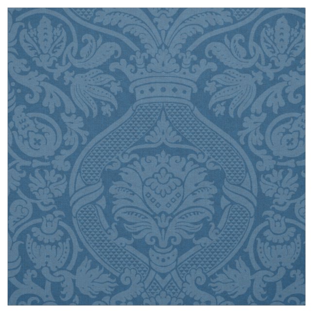 Tissu Damassé Renaissance - Bleu Paon (Échantillon)