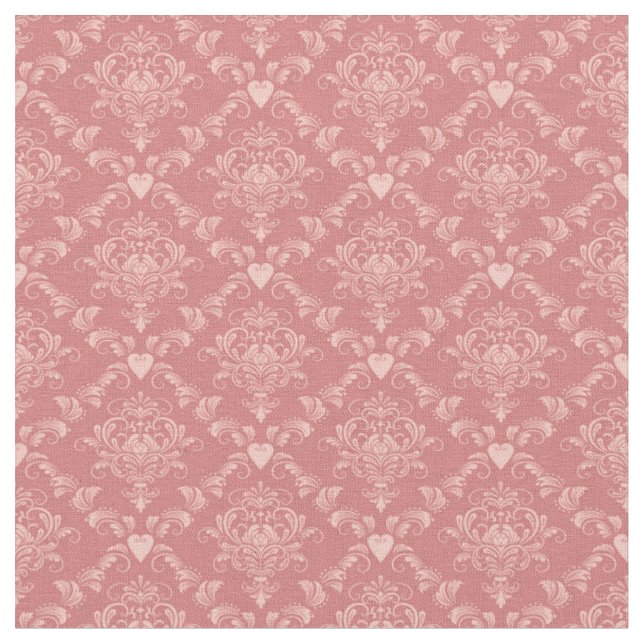 Tissu Damassé rose (Fermer)