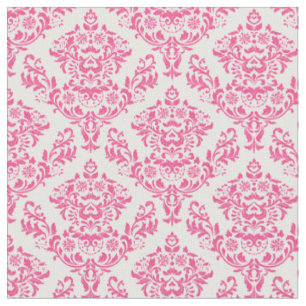 Tissu Damassé rose et blanche