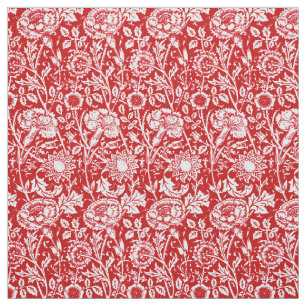 Tissu Damassé, rouge et blanc d'oeillet de Nouveau d'ar
