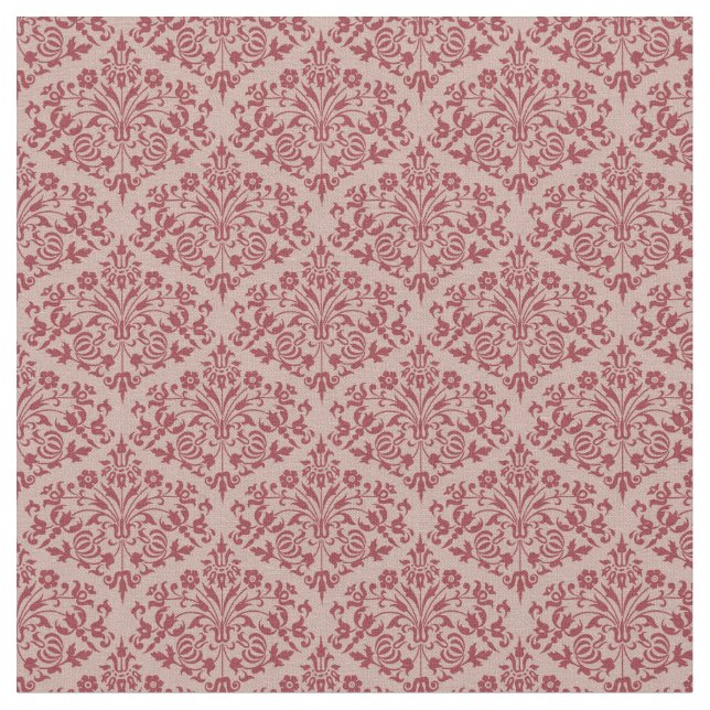 Tissu Damassé Rouge Rustique (Fermer)