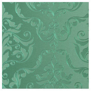 Tissu Damassé vintage de style de vert de jade