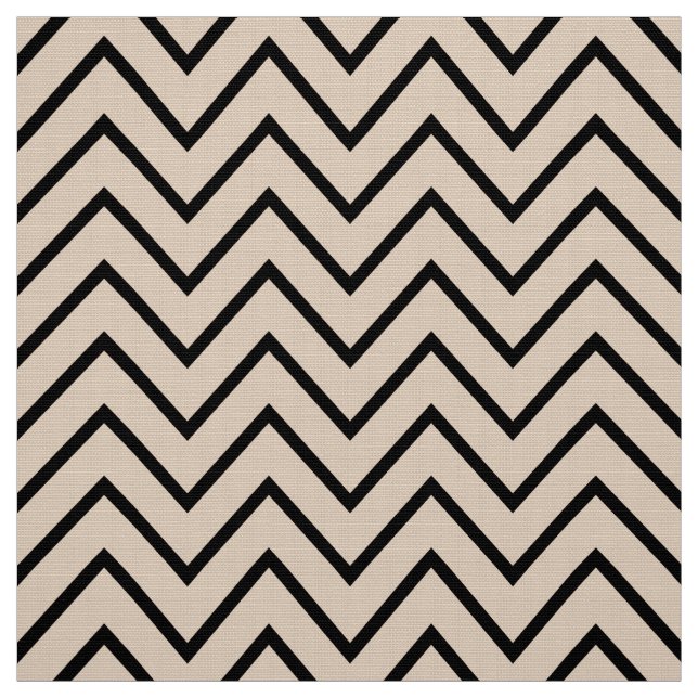Tissu d'ameublement Chevron Noir et Crème (Échantillon)
