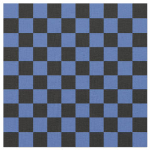 Tissu Damier bleu et noir
