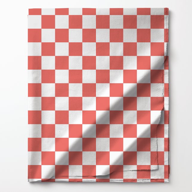 Tissu Damier Corail et Blanc (Créateur téléchargé)