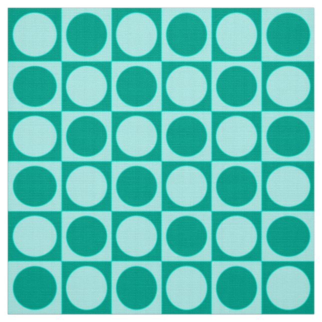 Tissu Damier de la moitié du siècle - turquoise et aqua (Échantillon)