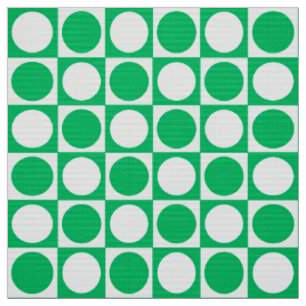 Tissu Damier de la moitié du siècle - vert et blanc de