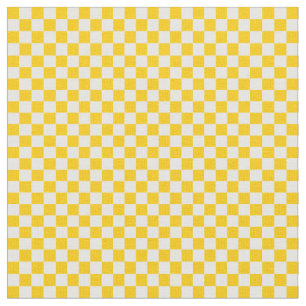 Tissu Damier jaune et blanc de mandarine