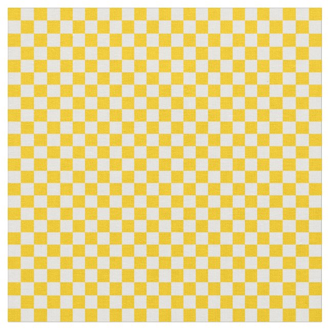 Tissu Damier jaune et blanc de mandarine (Fermer)