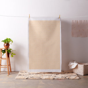 Tissu Damier pêche et blanc