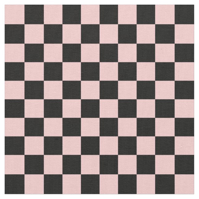 Tissu Damier pêche et noir (Fermer)