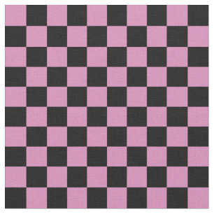Tissu Damier rose et noir