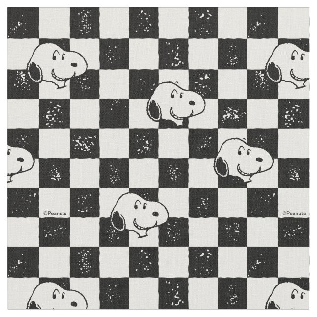 Tissu Damier Snoopy noir et blanc (Fermer)