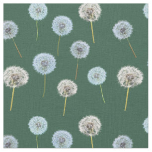 Tissu Dandelions Dandelion Horloge photo vert
