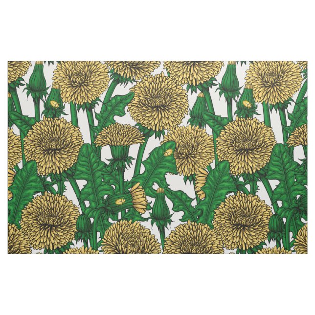 Tissu Dandelions sur blanc (Fat Quarter)