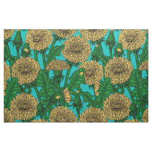 Tissu Dandelions sur turquoise