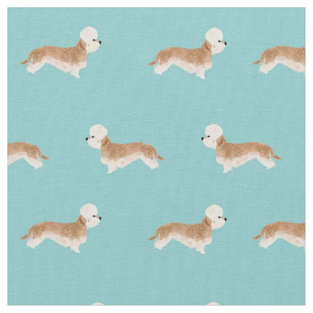 Tissu Dandie Dinmont Terrier bleu (Fermer)
