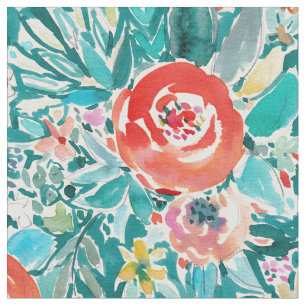 Tissu DANS l'aquarelle lunatique colorée florale de Boh