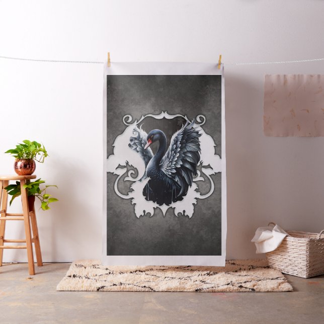 Tissu Dans l'ombre de l'élégance : Un cygne noir. (In Situ)