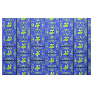 Tissu Danse carré Couple Vert Et Bandana Bleu 2