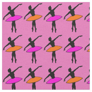Tissu Danse de ballet Neon Ballerinas Rose Orange Pointe