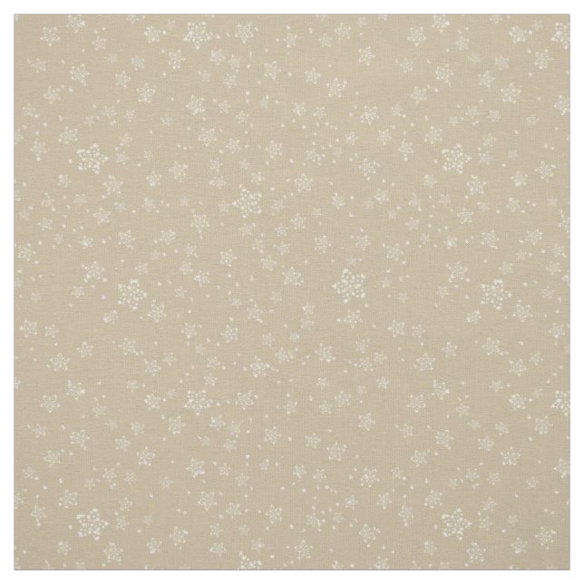 Tissu Danse de flocon de neige Neutre dessiné à la main (Échantillon)