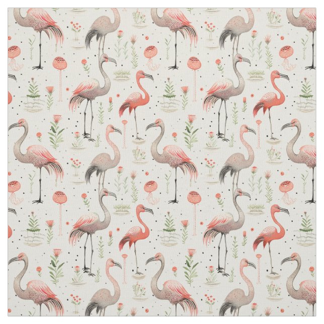 Tissu Danse en l'air : Flamant rose Whimsy (Échantillon)