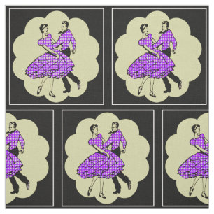 Tissu Danseurs carrés Danseurs de pays Portant le Purple