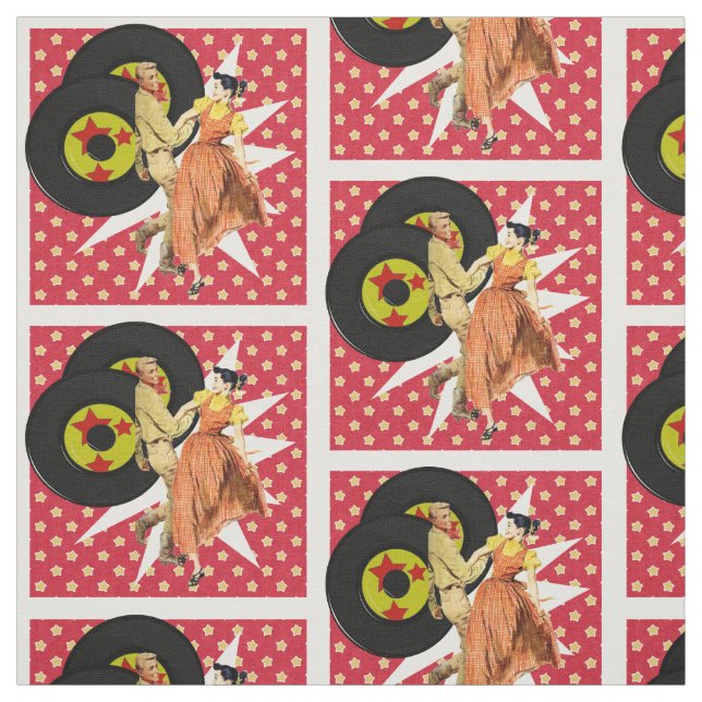 Tissu Danseurs carrés Ou Danseurs À Swing Avec Records B (Échantillon)