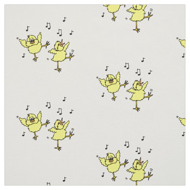 Tissu Danseurs De Poulet Avec Notes De Musique Fabric (Échantillon)