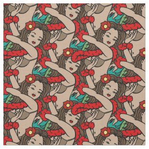 Tissu Danseurs hawaïens de danse polynésienne