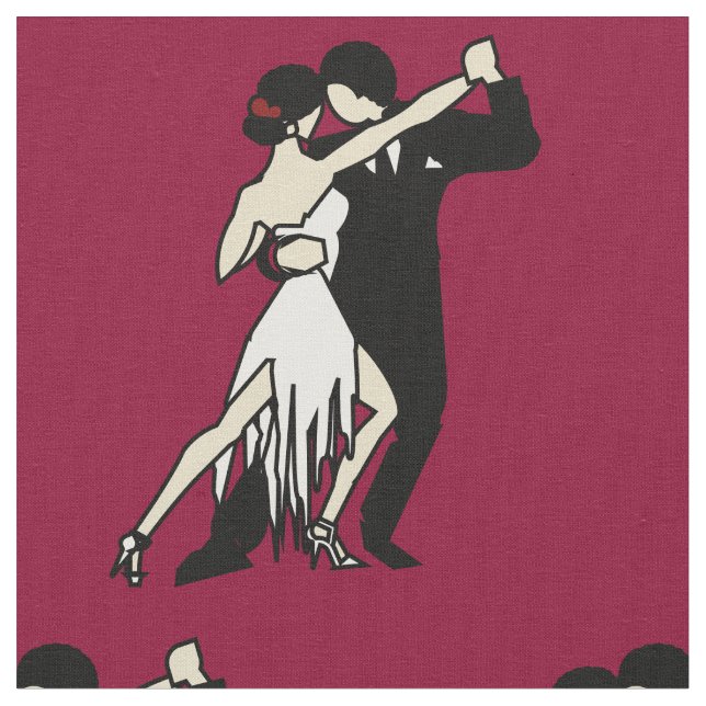 Tissu Danseurs Rich Burgundy Retro Tango (Fermer)