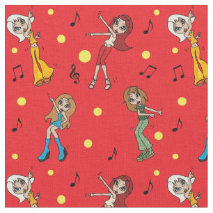 Tissu Danseuses de dessins animés