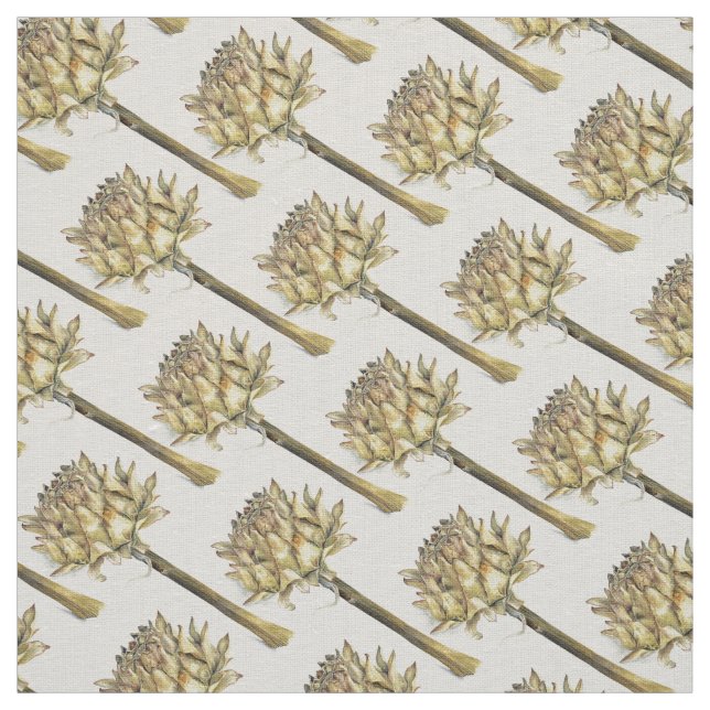 Tissu d'aquarelle Brown jaune d'artichaut (Échantillon)