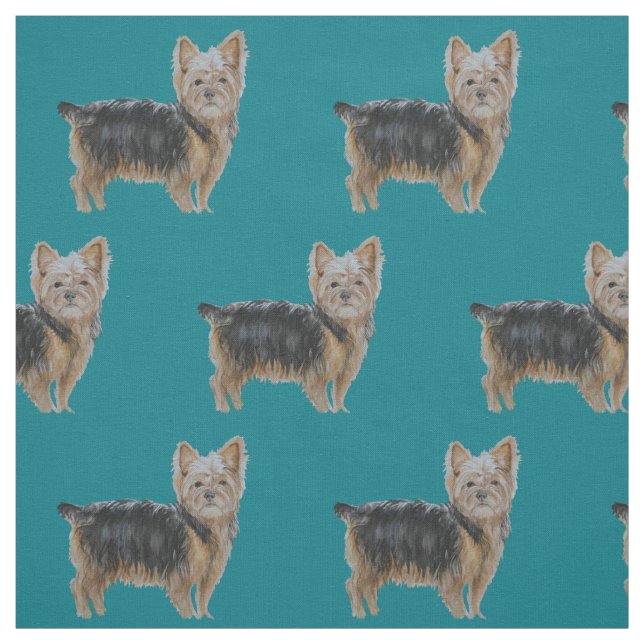 Tissu d'aquarelle d'art de chien de Yorkshire (Échantillon)