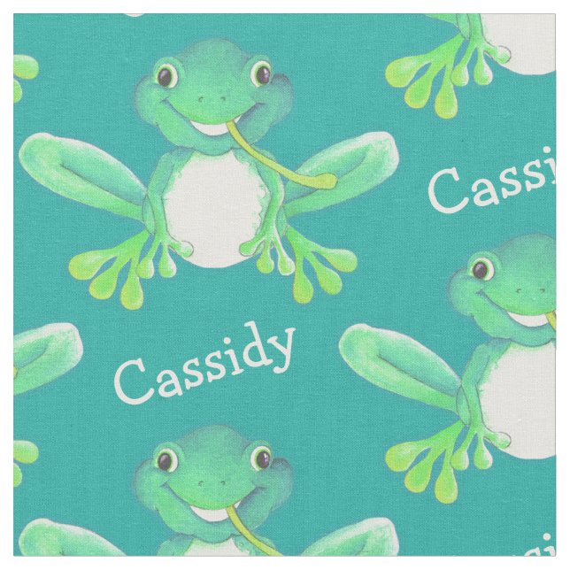 Tissu d'aquarelle de grenouille verte (Fermer)