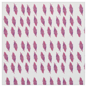 Tissu d'aquarelle rouge plumes