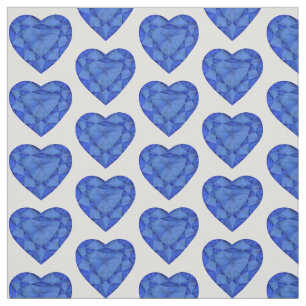 tissu d'aquarelle saphir coupé au coeur