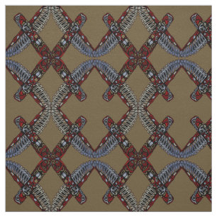 Tissu d'Art Autochtone Poteau Totémique Aigle Tiss