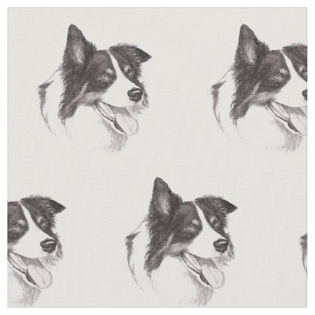 Tissu d'art de chien de border collie (Fermer)