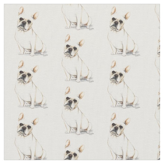 Tissu d'art de chien de bouledogue français (Fermer)